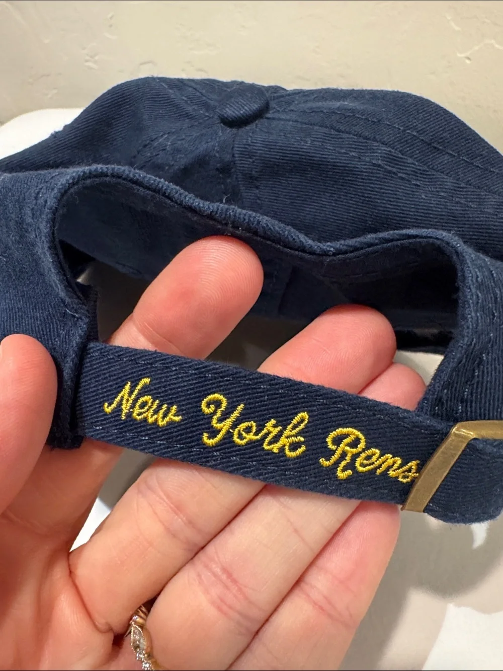 New York Rens Embroidered Navy Dad Hat Baseball Cap Harlem Basketball 1073